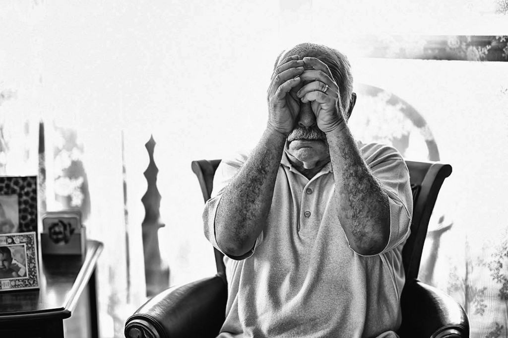 Hadaya Joseph Hadaya, 67-years-old,  a Syrian-American becomes emotional as he talks about the atrocities that are occurring in Syria during an interview at his Burbank home, Wednesday, October 14, 2015. (. Hadaya's  family is scattered all over the globe as a result of the conflict in Syria. Photo by Hans Gutknecht/Los Angeles Daily News)