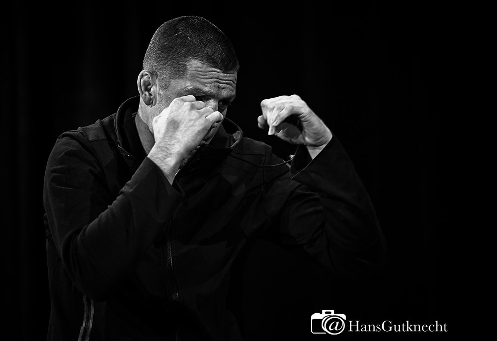 Nate Diaz during open workouts for UFC 196 at the MGM Grand Jabbawockeez Theater in Las Vegas, Nevada, Wednesday, Marach 2, 2016. (Photo by Hans Gutknecht/Los Angeles Daily News)