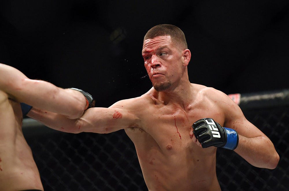 Nate Diaz beats Conor McGregor during UFC 196 at the MGM Grand Garden Arena in Las Vegas, Saturday, March 5, 2016. (Photo by Hans Gutknecht/Los Angeles Daily News)