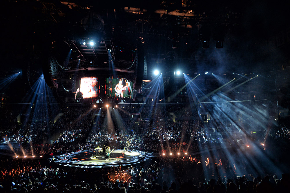 Muse performs during their concert at the Staples Center in Los Angeles, Friday, December 19, 1025. <span id=